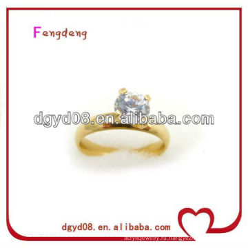 из нержавеющей стали плакировкой золота кольцо с бриллиантом обручальное кольцо для женщин кольца ювелирные изделия